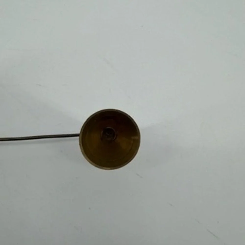 Vintage Brass Candle Snuffer Twisted Long Wire Handle Cone Bell Extinguisher